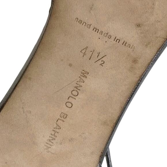 Manolo Blahnik Bronze Leather and Transparent PVC Lavanasa Sandals Size 10.5 - Picture 6 of 12